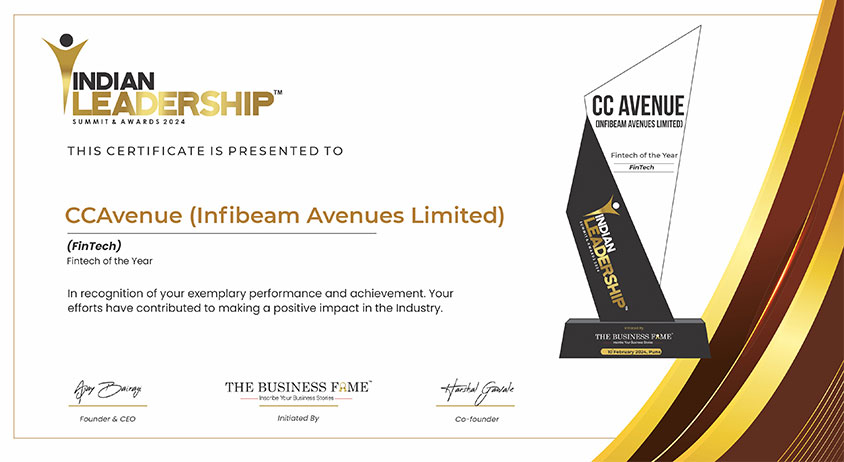 CCAvenue honored with 'Fintech of the Year' title at the Indian Leadership Summit & Awards 2024 CCAvenue honored with 'Fintech of the Year' title at the Indian Leadership Summit & Awards 2024