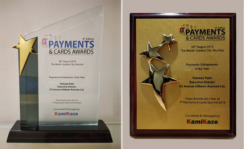 Vishwas Patel, Director Infibeam Avenues, wins 'Payments Entrepreneur of the Year' Award at the Payments Cards Summit 2019 Vishwas Patel, Director Infibeam Avenues, wins 'Payments Entrepreneur of the Year' Award at the Payments Cards Summit 2019