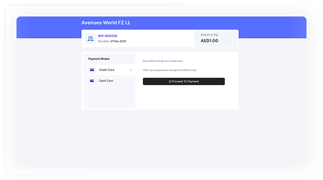 Customer select payment mode and clicks on proceed to payment Customer select payment mode and clicks on proceed to payment